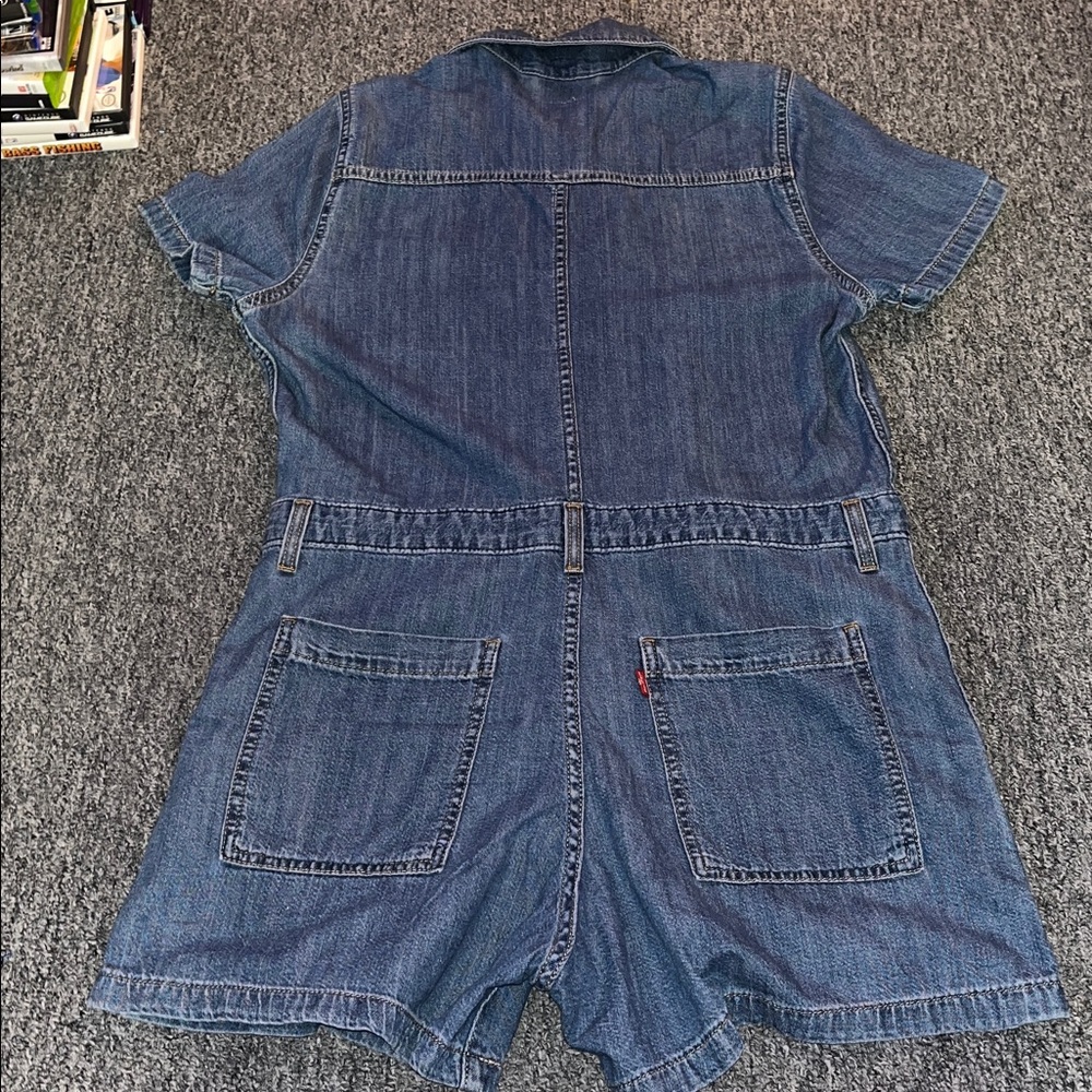 Women’s Levi’s Collared Button Down Denim Romper - Picture 8 of 9